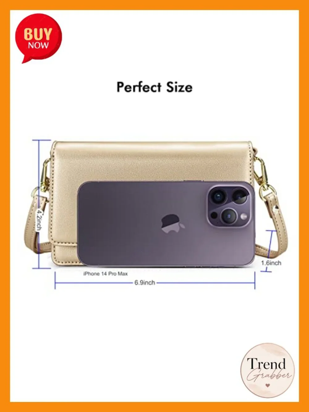 Faux Leather Crossbody Purse with RFID Blocking, Adjustable Strap, Wristlet